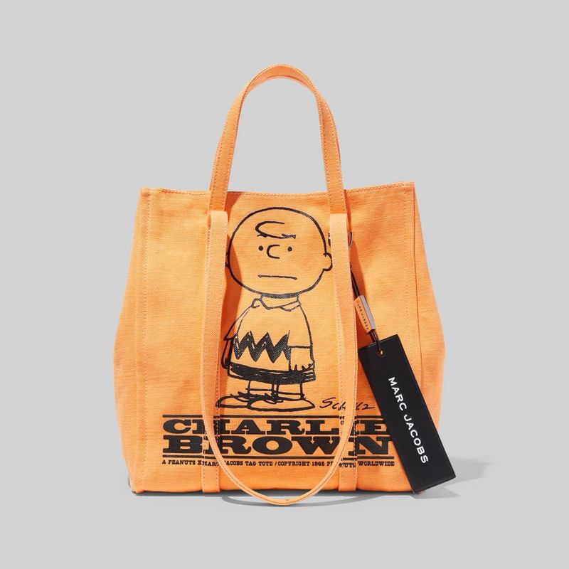 Marc Jacobs Peanuts X The Tag Tote In Orange Modesens