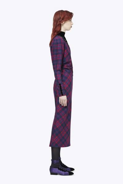 Long-Sleeve Embroidered Plaid Dress-Alternate view