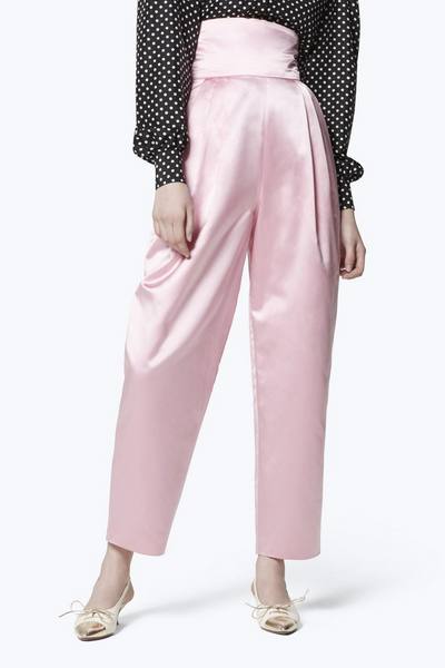 High-Waist Silk Satin Pants