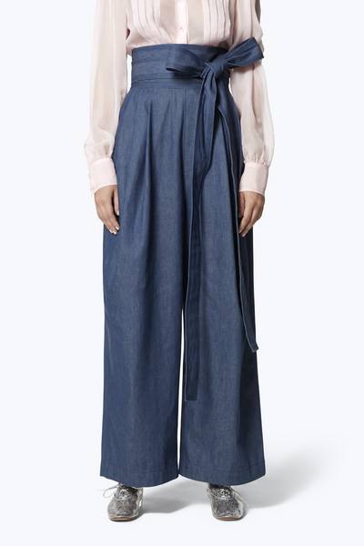 Belted Denim Trouser