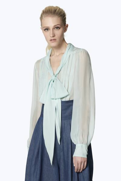 Pleated Silk Blouse