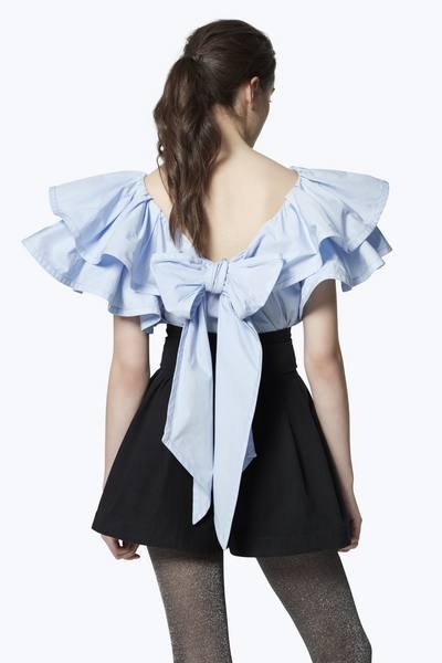Ruffled Cotton Blouse-Alternate view