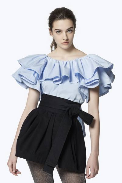 Ruffled Cotton Blouse