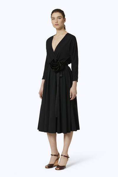 V-Neck Rosette Dress