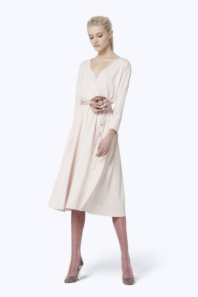 V-Neck Rosette Dress