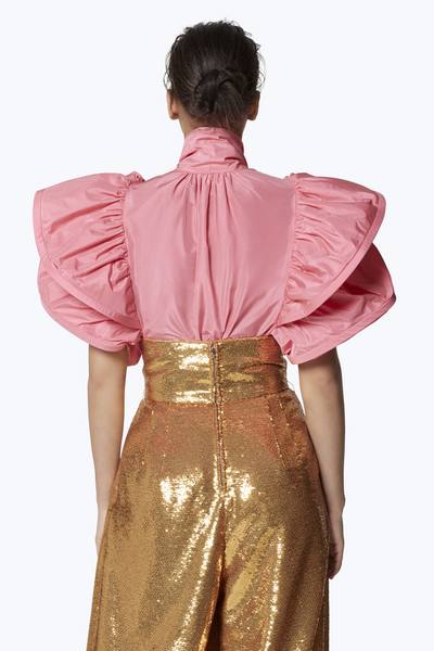 Ruffled Taffeta Top-Alternate view