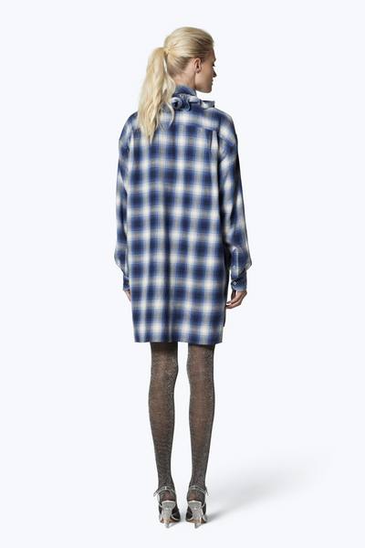 Plaid Cotton Ruffle Dress-Alternate view
