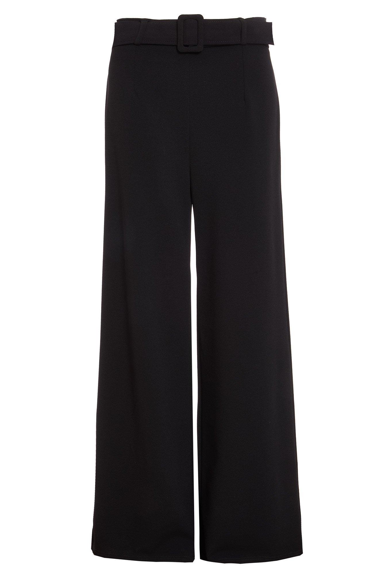 Black Belted Palazzo Trousers - Quiz Clothing