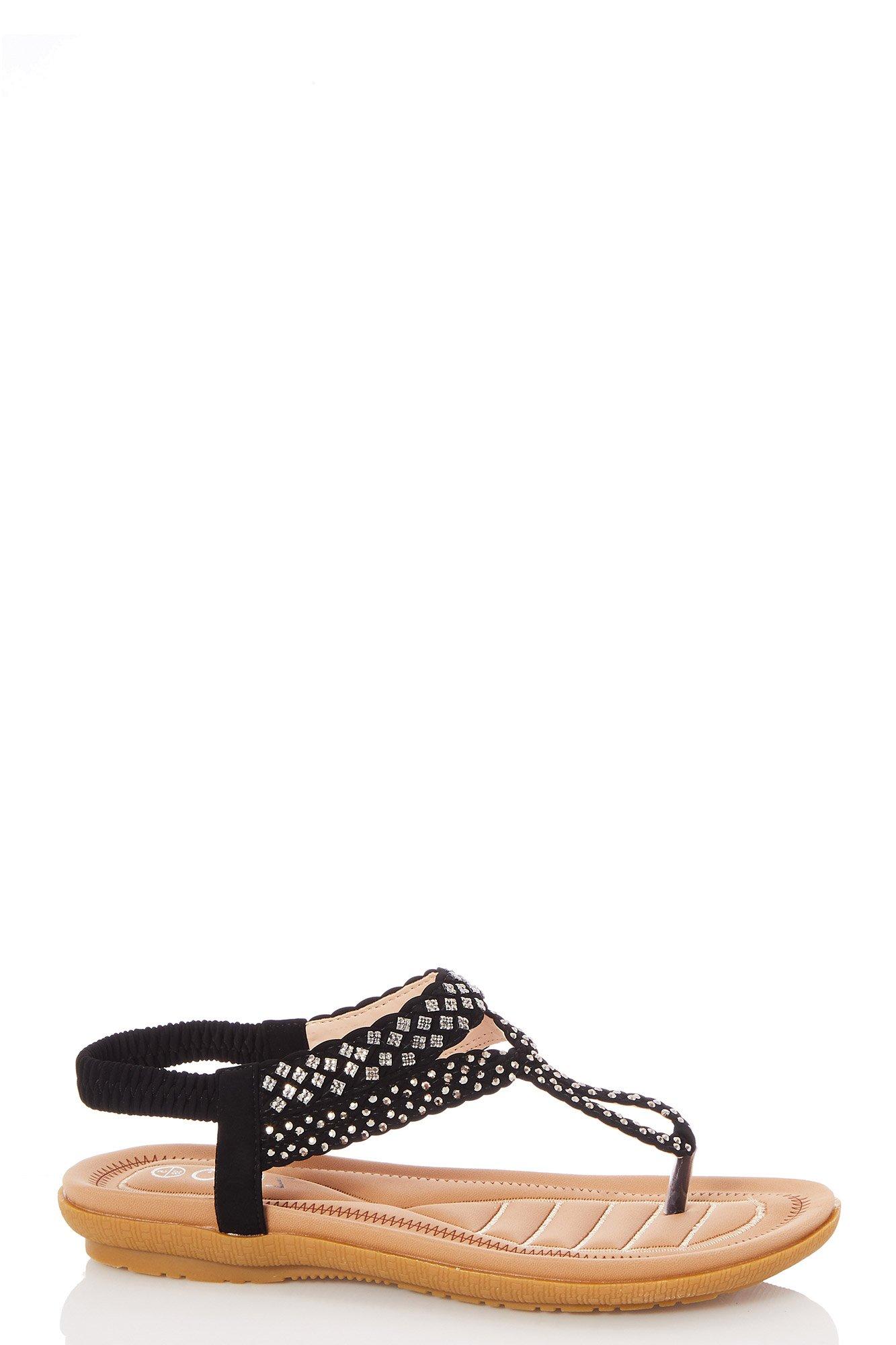 quiz diamante flat sandals