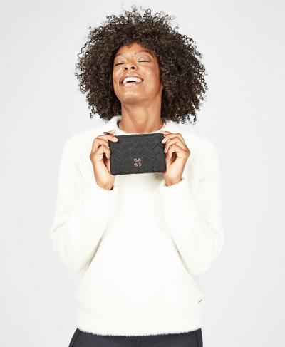 Icon Quilted Wallet, Black | Sweaty Betty