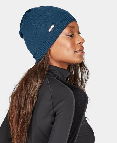 Rapid Merino Running Beanie, Beetle Blue | Sweaty Betty