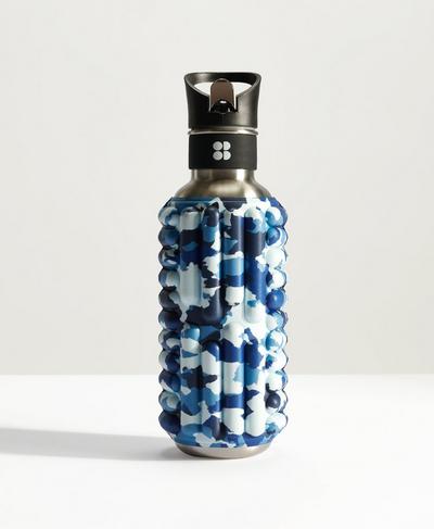 Mobot Foam Roller Water Bottle, Navy Blue Camo Print | Sweaty Betty