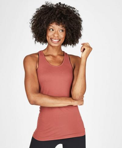 Athlete Seamless Workout Vest, RUST | Sweaty Betty