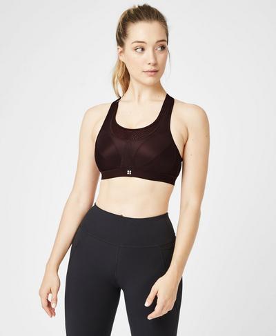 Ultra Run Sports Bra, Black Cherry | Sweaty Betty