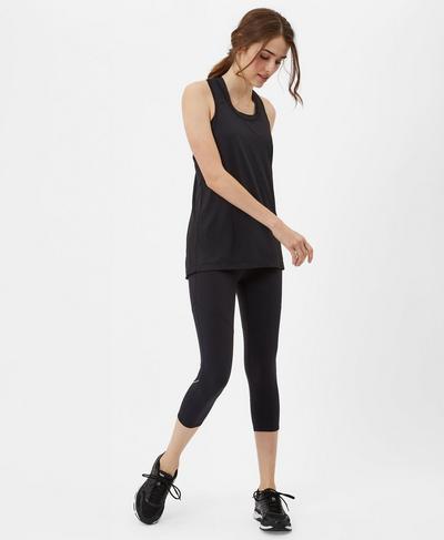Power Cropped Workout Leggings, Black | Sweaty Betty