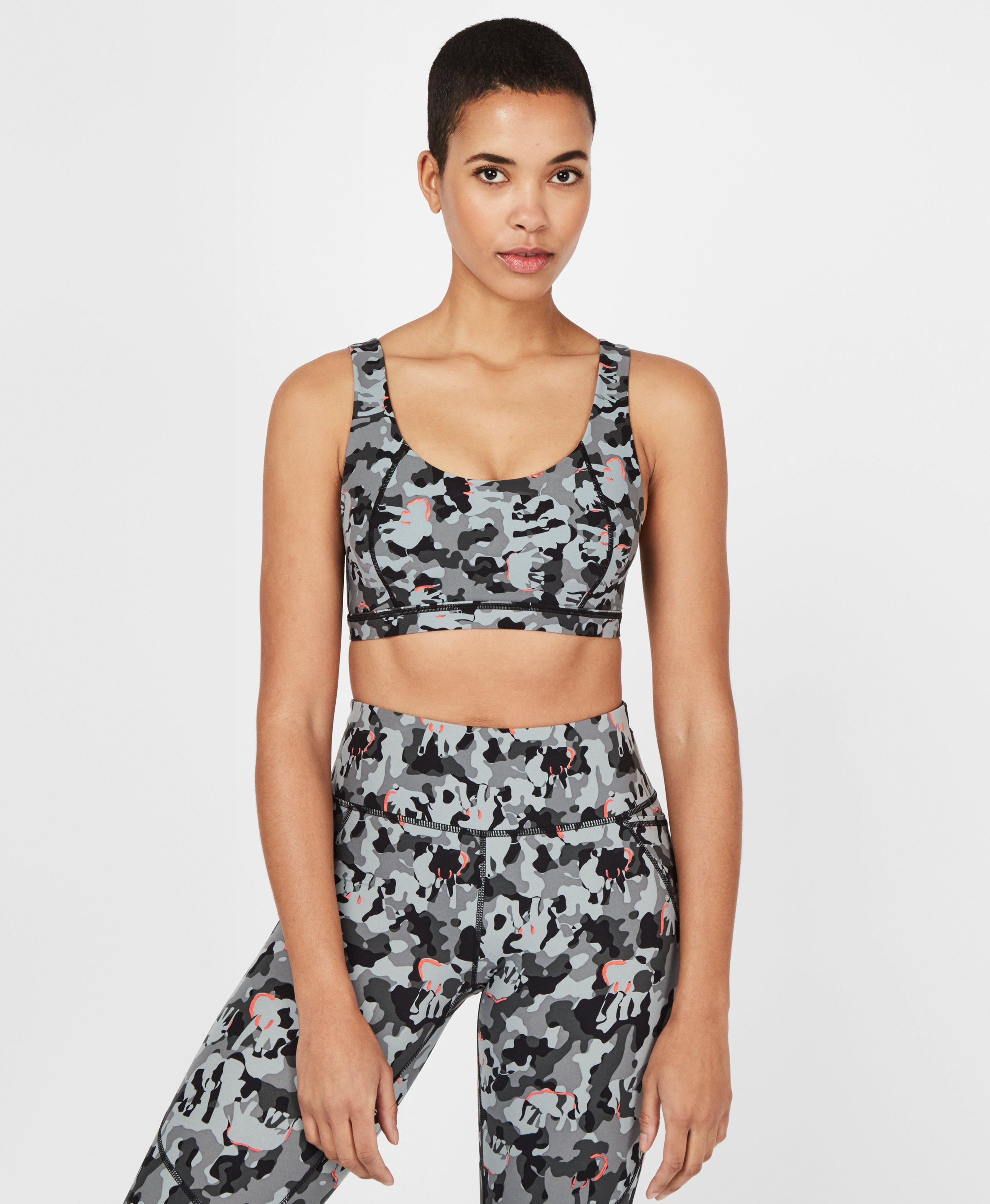 camo print sports bra