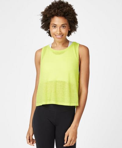 Crop Workout Vest, Lime Punch | Sweaty Betty