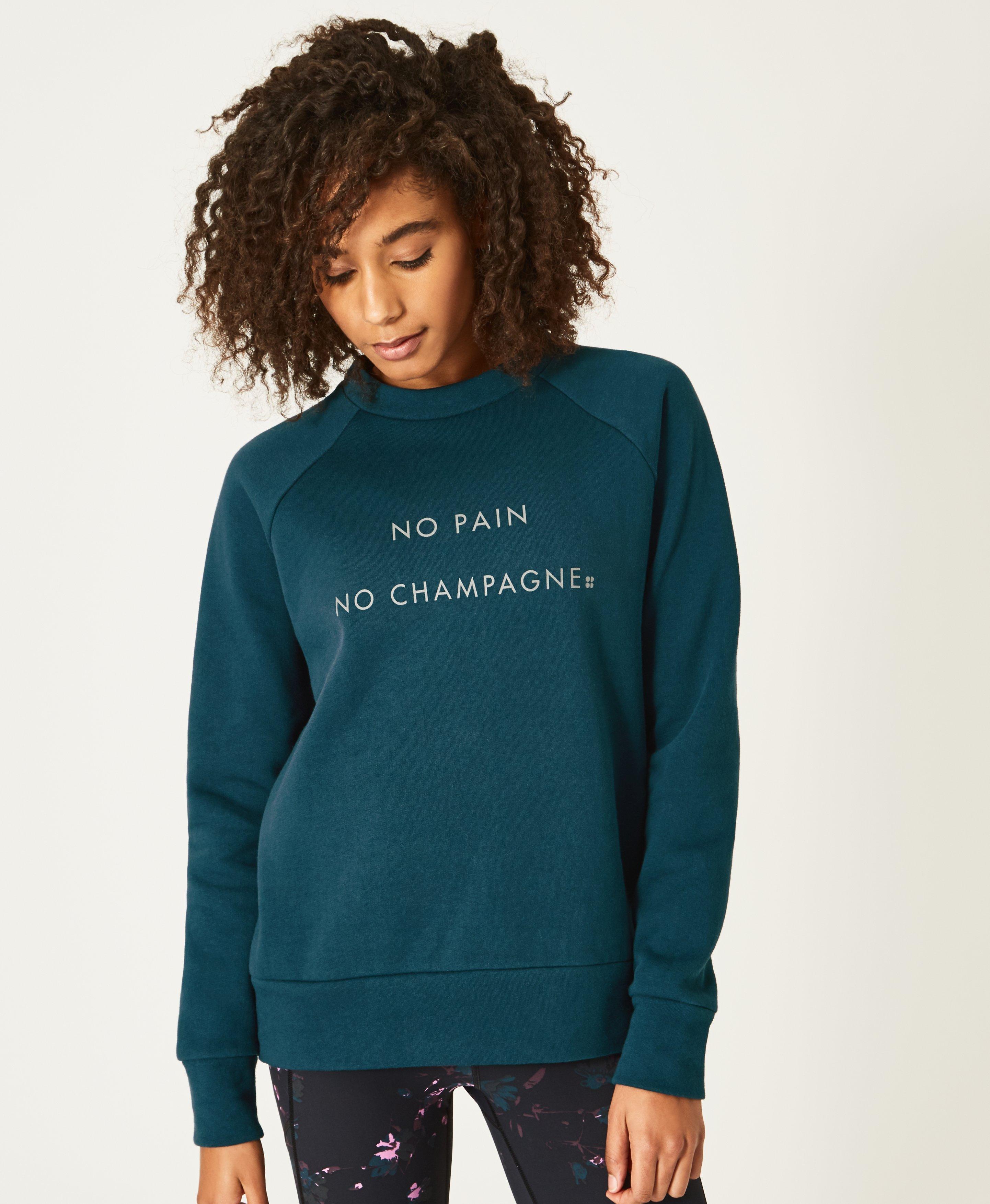 sweaty betty no pain no champagne sweatshirt