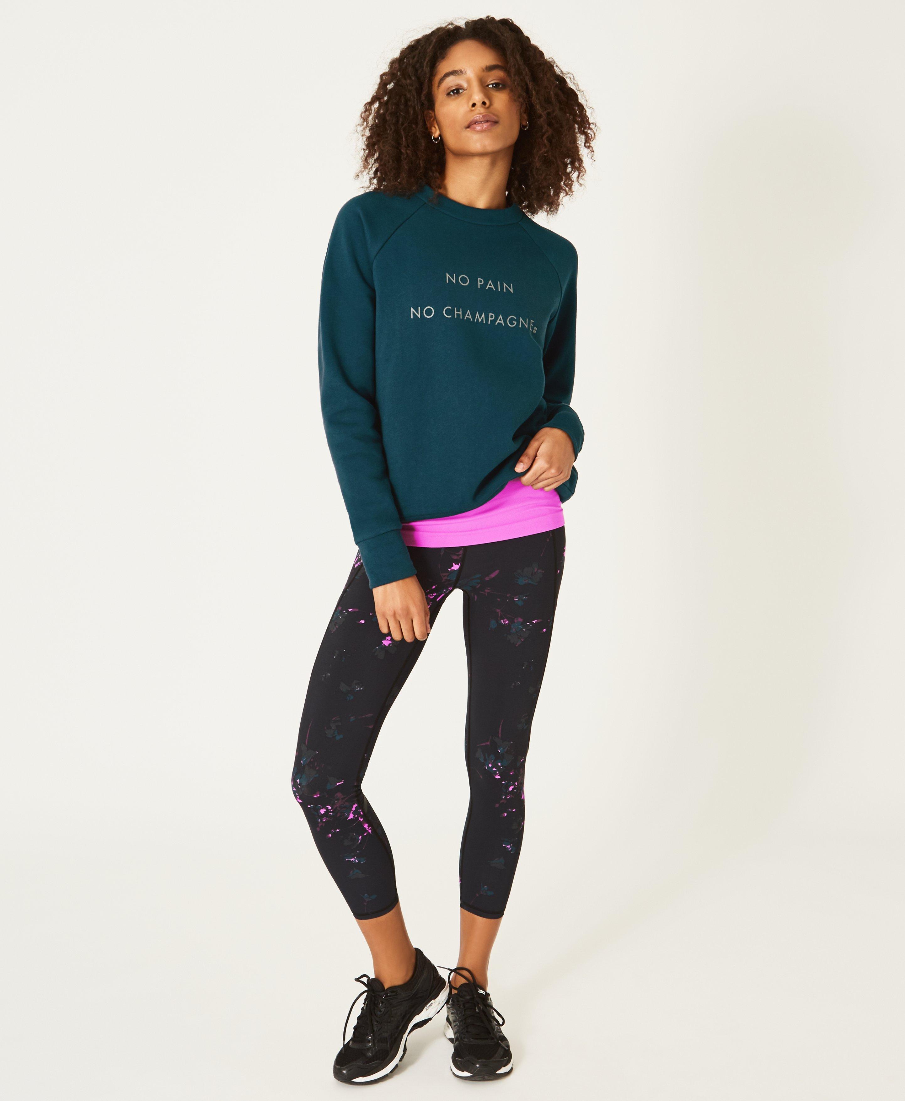 no pain no champagne sweatshirt sweaty betty