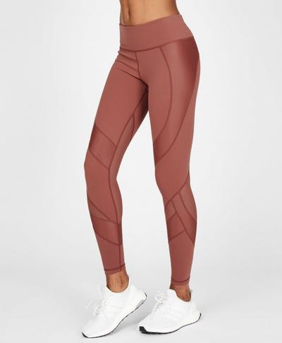 Power Mesh Workout Leggings, RUST | Sweaty Betty