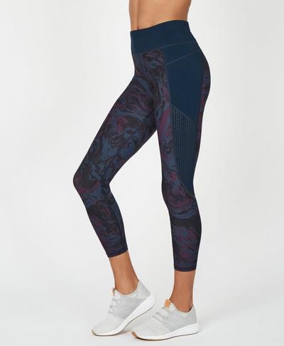 Leggings Power Sweaty Betty lunghezza 7/8 nero stampa ebano taglia media
