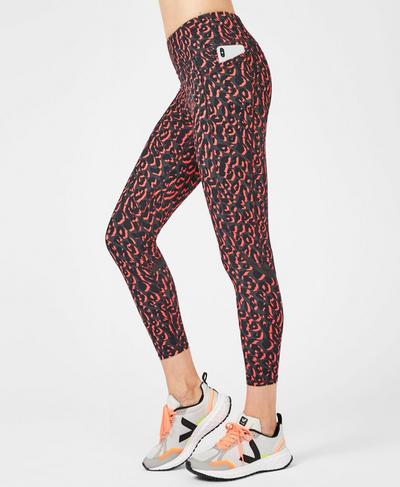 Zero Gravity High Waisted 7/8 Running Leggings, Fluro Flash Leopard Print | Sweaty Betty