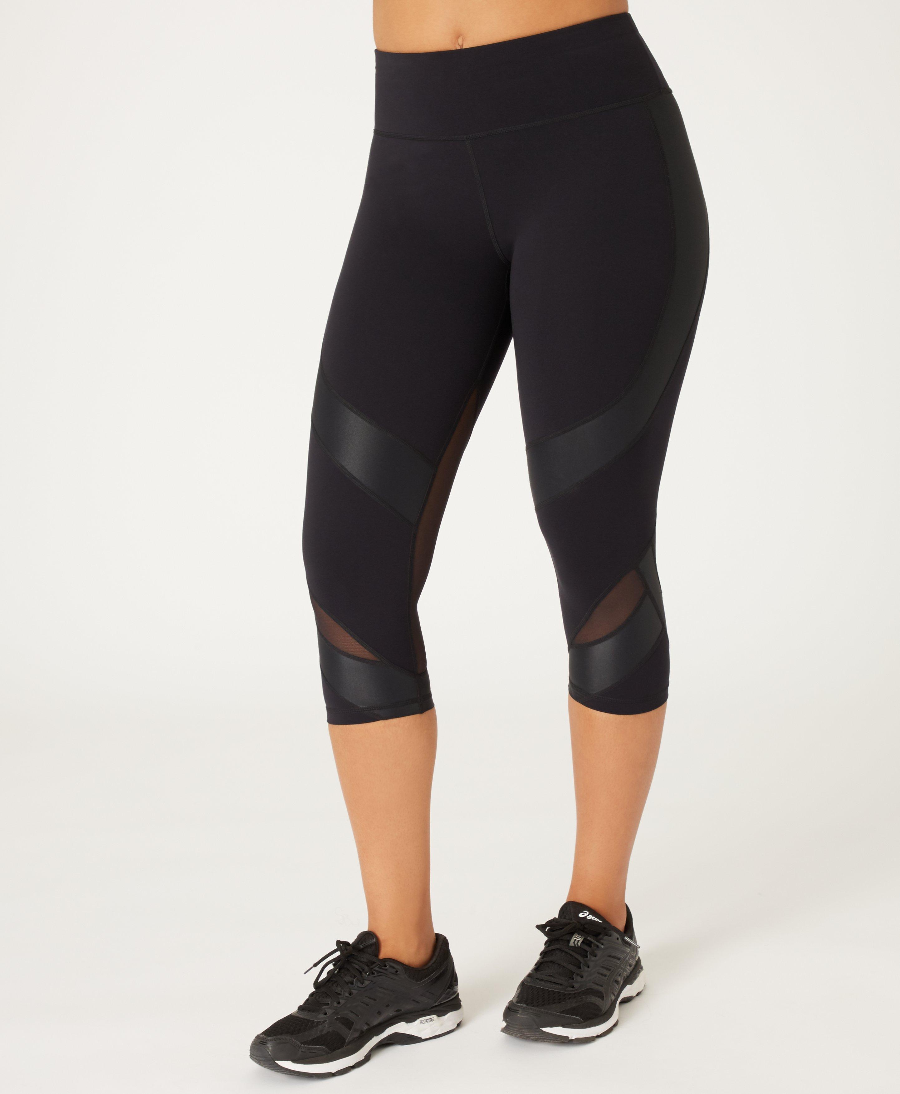 black mesh gym leggings