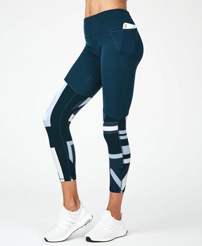 Power 7/8 Workout Leggings, Beetle Blue Union Jack | Sweaty Betty