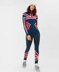 Union Jack Ski Seamless Long Sleeve Base Layer Top, Beetle Blue Union Jack | Sweaty Betty