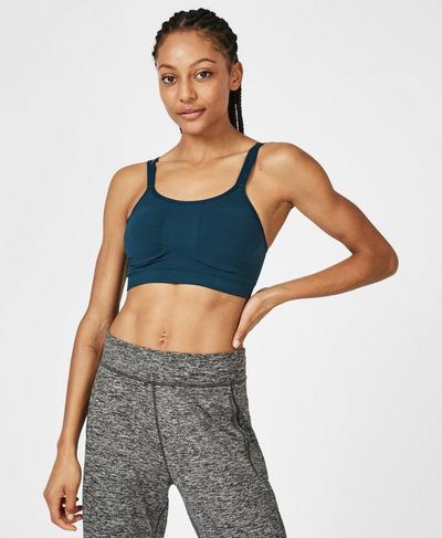 Brahma Padded Yoga Bra, Beetle Blue A | Sweaty Betty