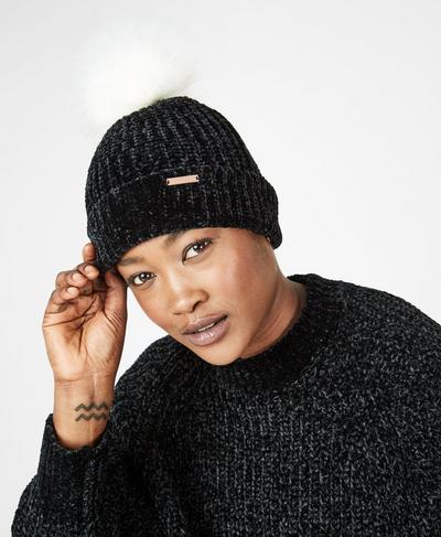 Kings Road Bobble Hat, Black | Sweaty Betty