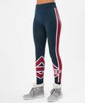 Union Jack Ski Seamless Base Layer Leggings, Beetle Blue Union Jack | Sweaty Betty