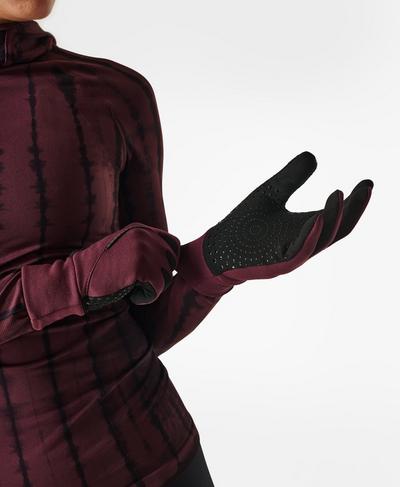 Run Gloves , Plum Red | Sweaty Betty