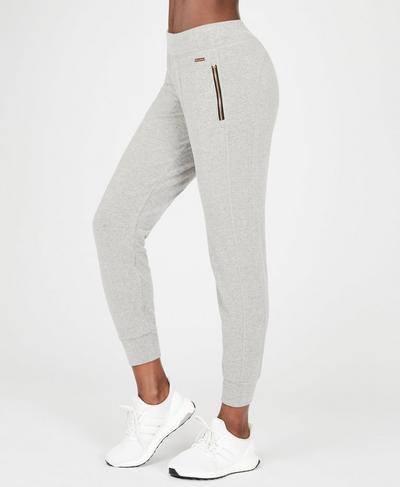 Garudasana Luxe Trousers, Light Grey Marl | Sweaty Betty