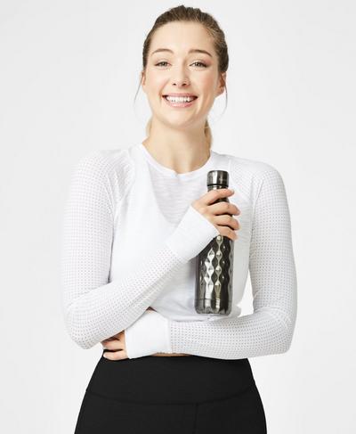 Metallic Water Bottle, Gunmetal | Sweaty Betty