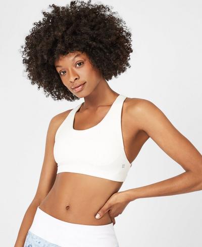Circuit Sports Bra, White | Sweaty Betty