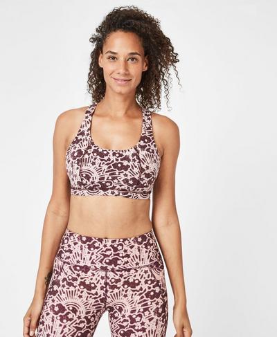 Circuit Sports Bra, Work Hard Play Harder Print | Sweaty Betty
