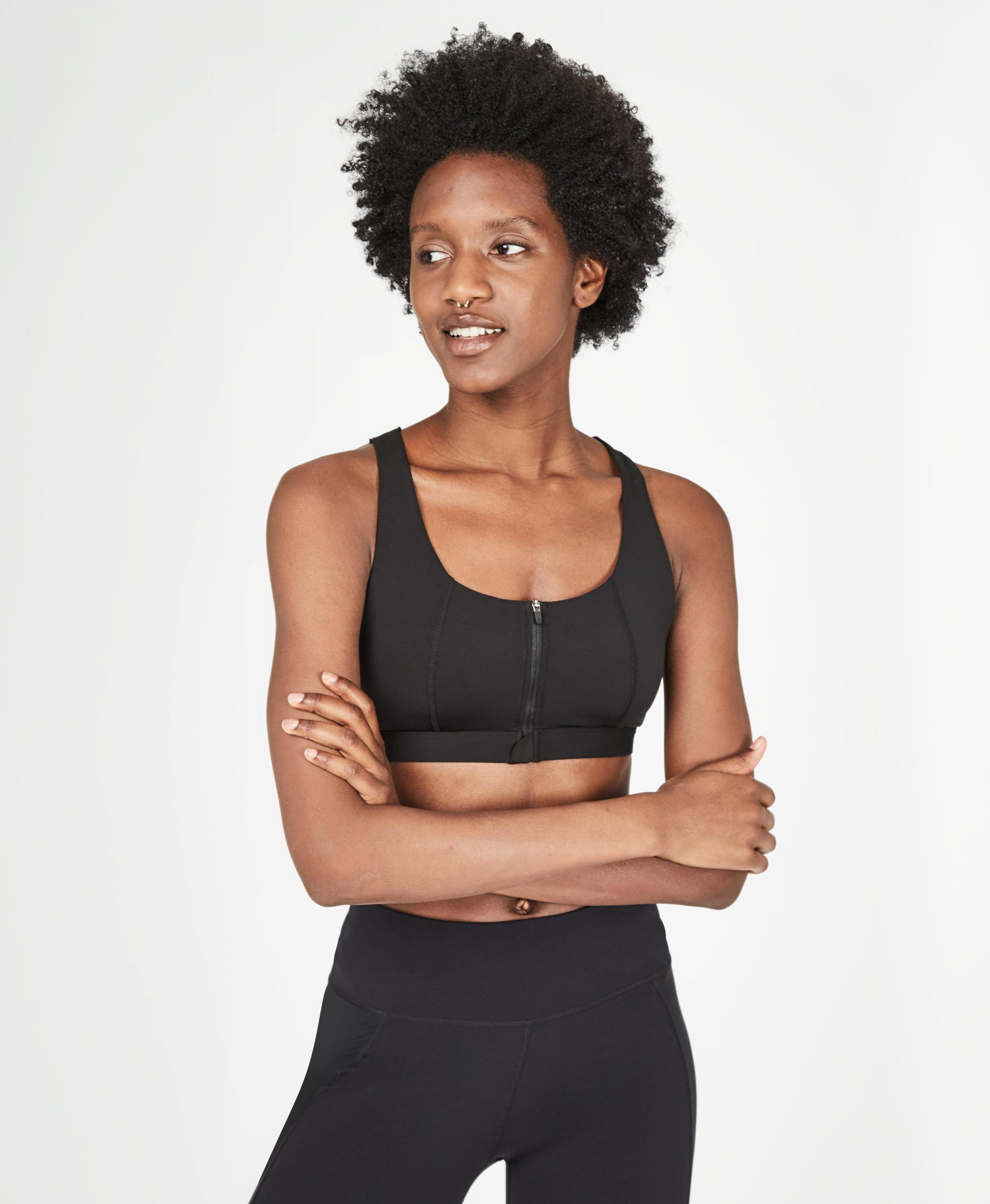 zip up sports bra