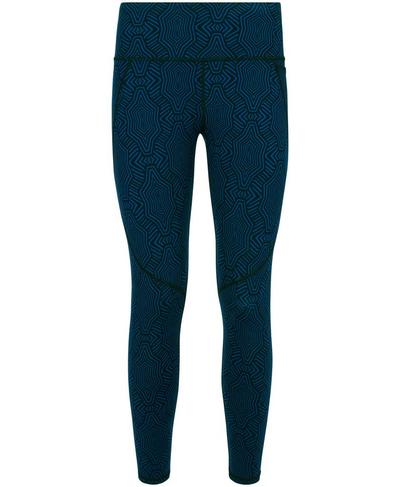 Power Workout Leggings, Beetle Blue Interlinked Geo Print | Sweaty Betty