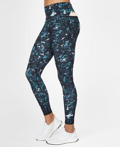 Power Workout Leggings, Deep Lake Camo Print | Sweaty Betty