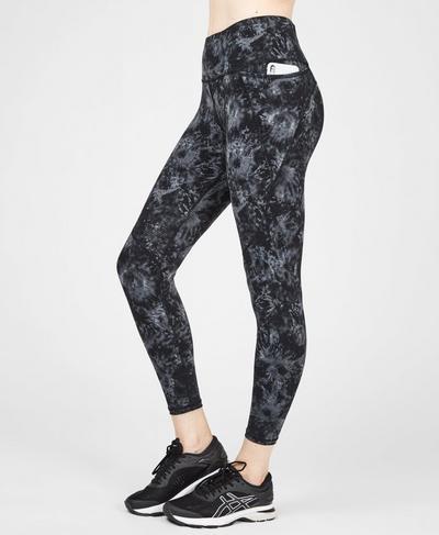 Power 7/8 Workout Leggings, Monotone Pixelated Floral | Sweaty Betty