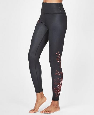 Reversible High Waisted Yoga Leggings, Romantic Rebels Placement Print | Sweaty Betty