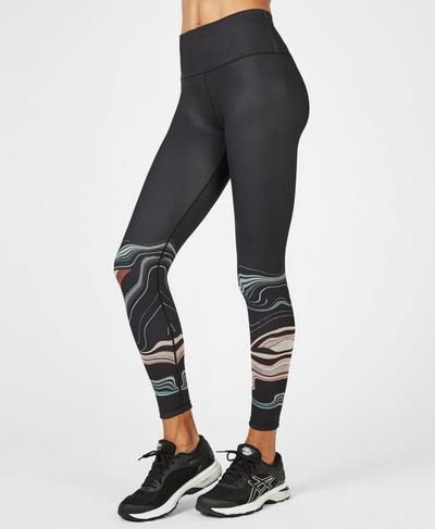 Reversible High Waisted 7/8 Yoga Leggings, Still Water Wave Print | Sweaty Betty