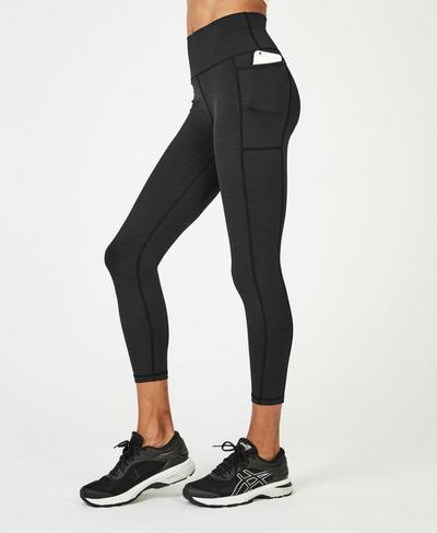 Super Sculpt High Waisted 7/8 Yoga Leggings, Black Marl | Sweaty Betty