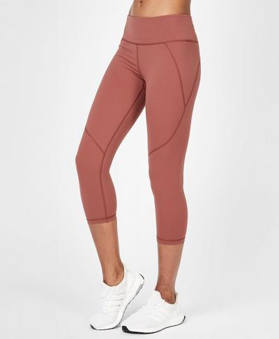 Power Cropped Workout Leggings, RUST | Sweaty Betty