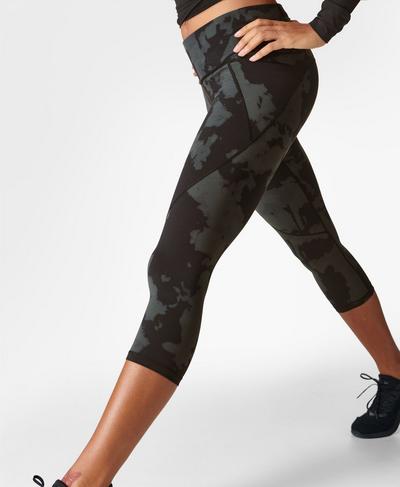 Power Cropped Workout Leggings , Black Fade Print | Sweaty Betty
