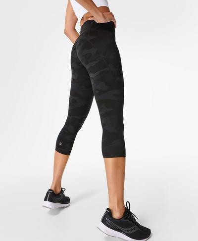 Power Cropped Gym Leggings , Ultra Black Camo Print | Sweaty Betty