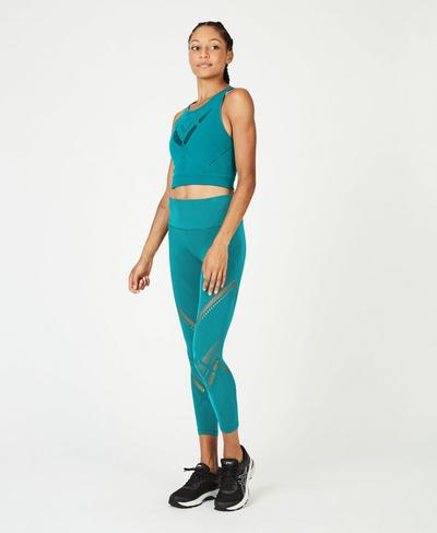 Kaleidoscope Seamless 7/8 Workout Leggings, Deep Lake | Sweaty Betty