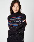Free Style Seamless Long Sleeve Base Layer, Black Snowfall Jacquard | Sweaty Betty