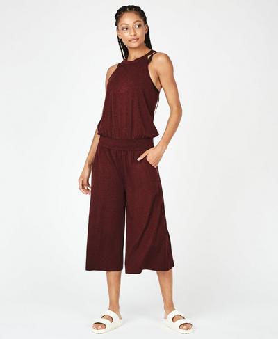 Serenity Culotte Jumpsuit, Black Cherry | Sweaty Betty